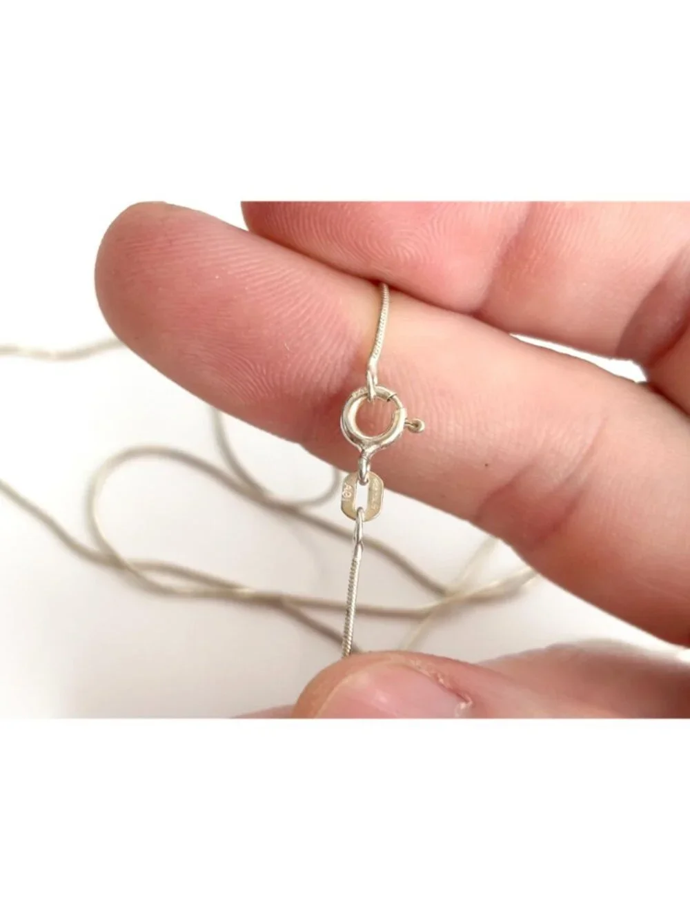 Snake Chain Sterling Silver 925 Minimalist Classic Vintage Necklace - 23